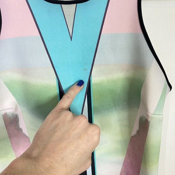 Clover Canyon Desert Prism Sleeveless Racerback Neoprene Dress - Picture 6 of 8